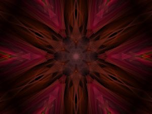 Preview wallpaper flower, kaleidoscope, shapes, abstraction, dark