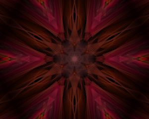 Preview wallpaper flower, kaleidoscope, shapes, abstraction, dark