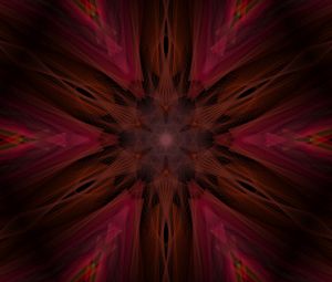 Preview wallpaper flower, kaleidoscope, shapes, abstraction, dark