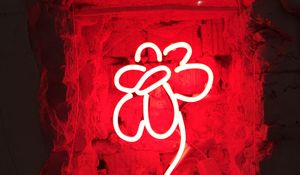 Preview wallpaper flower, neon, glow