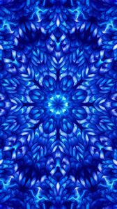 Preview wallpaper flower, pattern, fractal, blue, background
