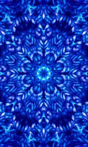 Preview wallpaper flower, pattern, fractal, blue, background