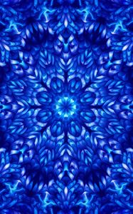 Preview wallpaper flower, pattern, fractal, blue, background