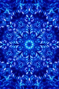 Preview wallpaper flower, pattern, fractal, blue, background