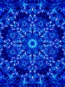 Preview wallpaper flower, pattern, fractal, blue, background