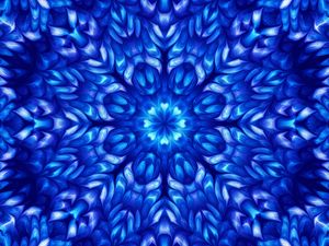 Preview wallpaper flower, pattern, fractal, blue, background