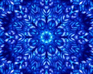 Preview wallpaper flower, pattern, fractal, blue, background