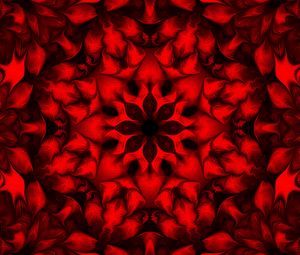 Preview wallpaper flower, pattern, shapes, abstraction, red