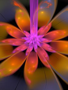 Preview wallpaper flower, petals, glow, abstraction