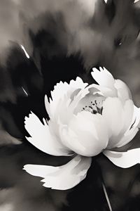 Preview wallpaper flower, petals, stains, art, bw