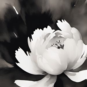 Preview wallpaper flower, petals, stains, art, bw