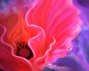 Preview wallpaper flower, poppy, graphic, colorful