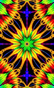 Preview wallpaper flower, rays, shapes, bright