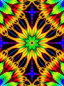 Preview wallpaper flower, rays, shapes, bright