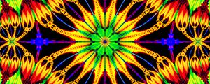 Preview wallpaper flower, rays, shapes, bright