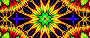 Preview wallpaper flower, rays, shapes, bright