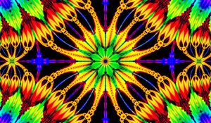 Preview wallpaper flower, rays, shapes, bright