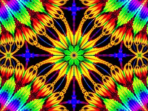 Preview wallpaper flower, rays, shapes, bright