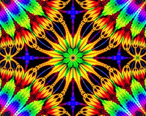 Preview wallpaper flower, rays, shapes, bright