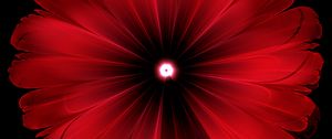 Preview wallpaper flower, red, glow, fractal, digital, abstraction