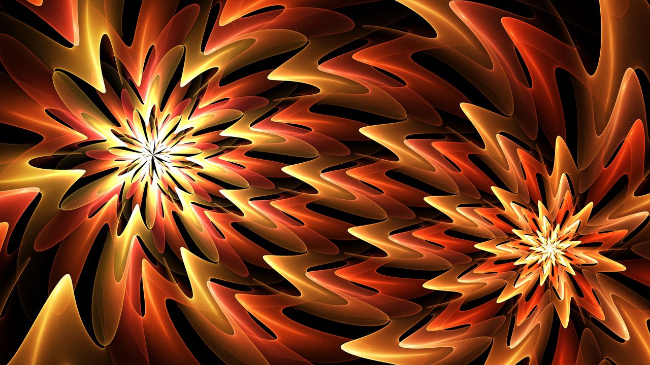 Wallpaper flower, shapes, glow, intersection, abstraction