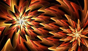 Preview wallpaper flower, shapes, glow, intersection, abstraction