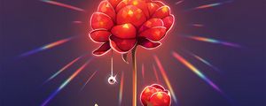 Preview wallpaper flower, shine, art, red, jewel