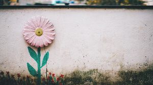 Preview wallpaper flower, wall, art