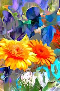 Preview wallpaper flowers, abstract, art