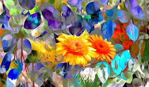 Preview wallpaper flowers, abstract, art