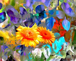 Preview wallpaper flowers, abstract, art