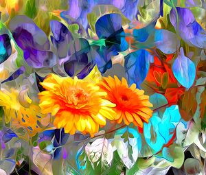 Preview wallpaper flowers, abstract, art