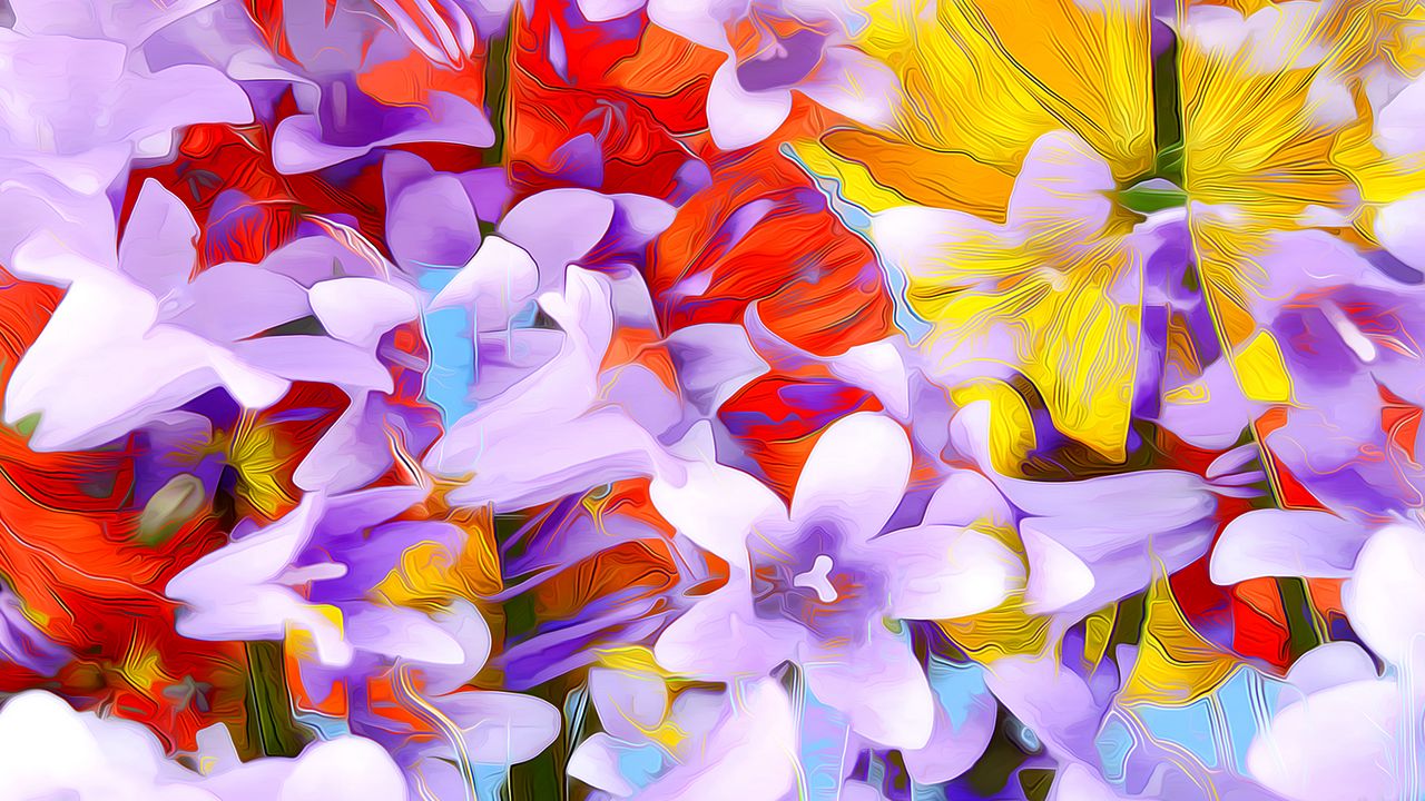 Wallpaper flowers, art, abstraction, rendering