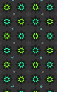 Preview wallpaper flowers, art, patterns, green, black