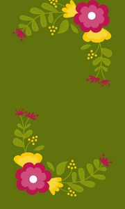 Preview wallpaper flowers, art, vector, branches, leaves