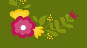 Preview wallpaper flowers, art, vector, branches, leaves