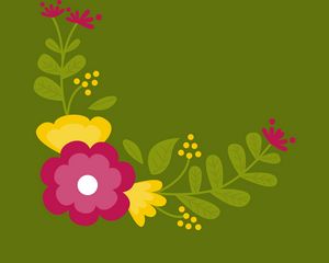 Preview wallpaper flowers, art, vector, branches, leaves