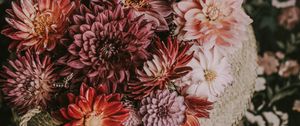 Preview wallpaper flowers, basket, bouquet, composition, autumn