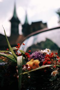 Preview wallpaper flowers, bouquet, castle, blur