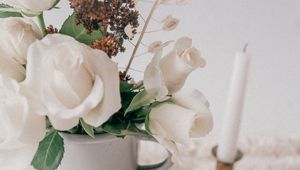 Preview wallpaper flowers, bouquet, mug, still life, light