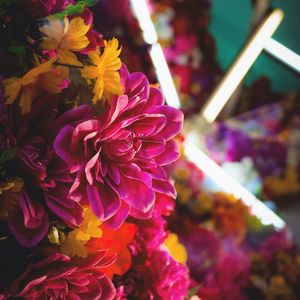 Preview wallpaper flowers, bouquet, neon, light