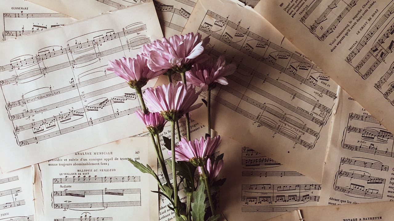 Wallpaper flowers, bouquet, notes hd, picture, image