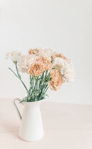 Preview wallpaper flowers, bouquet, vase, white, light