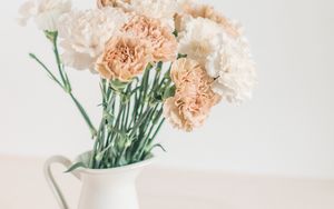Preview wallpaper flowers, bouquet, vase, white, light