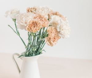 Preview wallpaper flowers, bouquet, vase, white, light