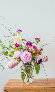 Preview wallpaper flowers, bouquet, vase, composition, aesthetics