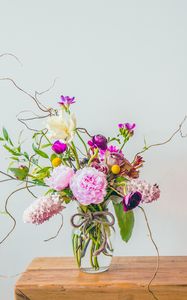 Preview wallpaper flowers, bouquet, vase, composition, aesthetics