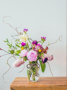 Preview wallpaper flowers, bouquet, vase, composition, aesthetics