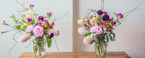 Preview wallpaper flowers, bouquet, vase, composition, aesthetics