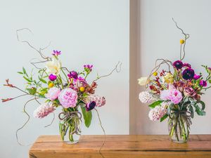 Preview wallpaper flowers, bouquet, vase, composition, aesthetics